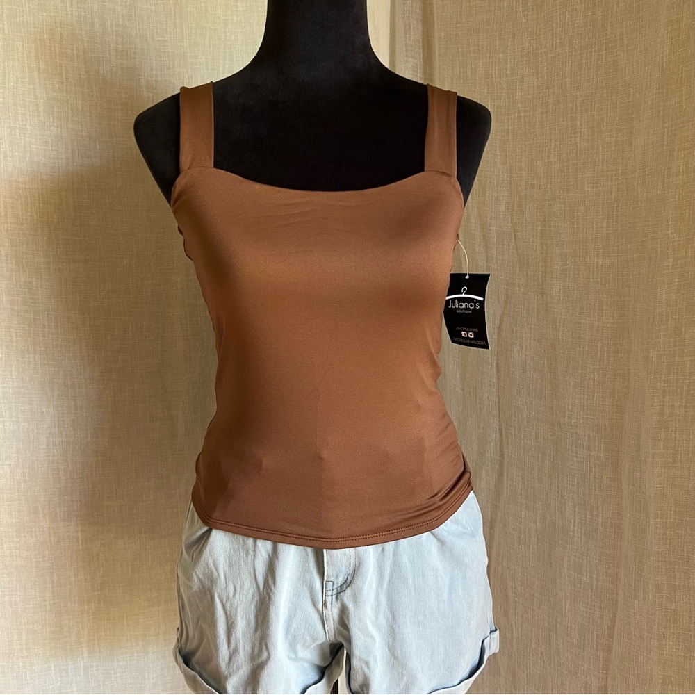 Brown Spandex Tank Top.